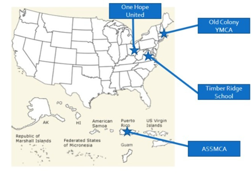 Map of BRTRC Cohort 3 partner site locations